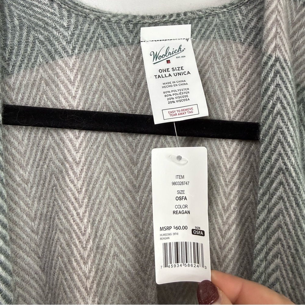 Woolrich Women's One Size Reagan Color Blanket Wrap Shawl Fringe Hem - Picture 3 of 7